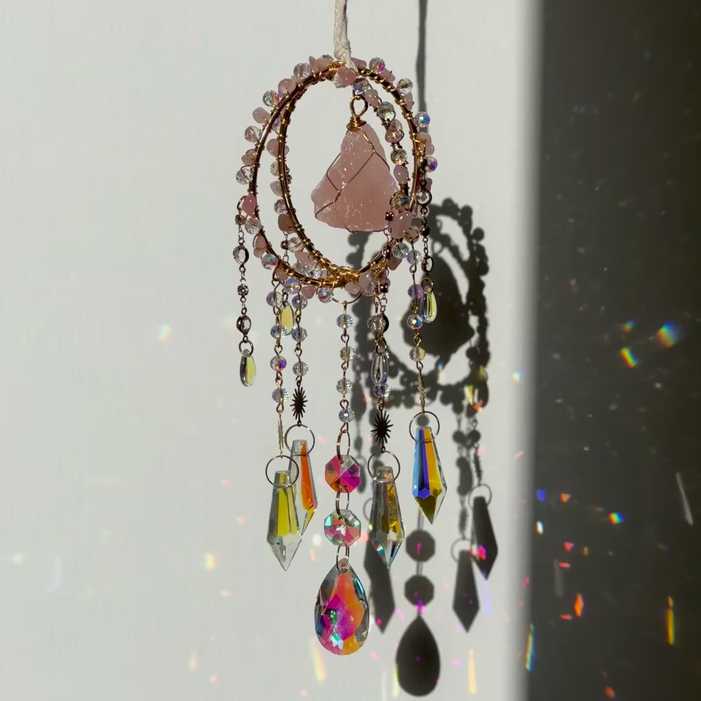 Rose Quartz Suncatcher